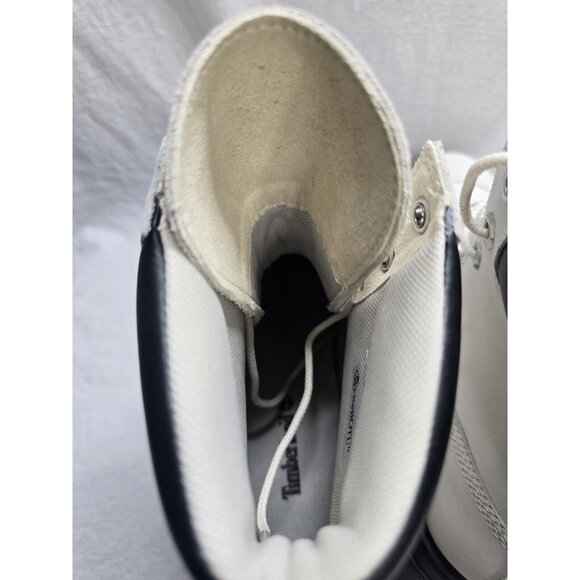 Timberland Sky White Leather Lace Up Chunky Platform Combat Boot Women’s Size 9 - Picture 11 of 13